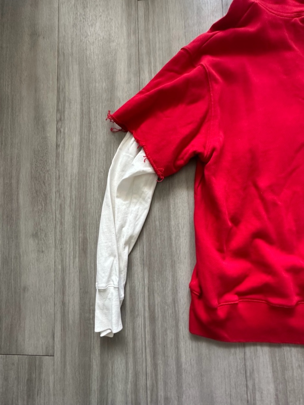 Gucci Red & White Layered Hoodie (XL) - Picture 6 of 8